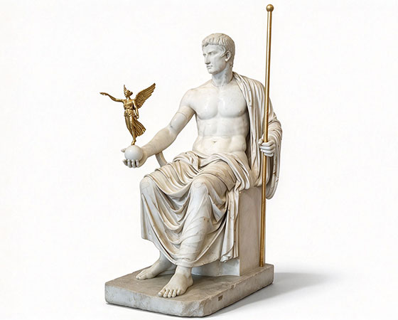 marble statue of Augustus as Jupite