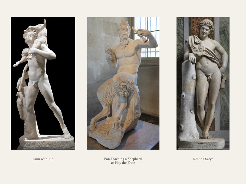 Satyr vs Faun vs Pan statue