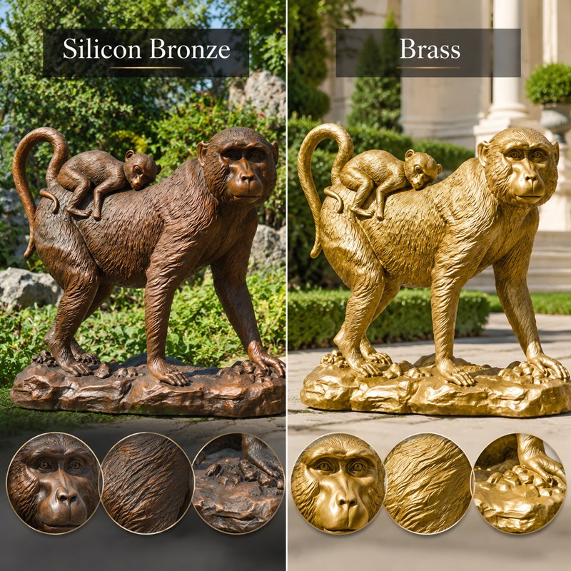Silicon Bronze and Brass monkey statue