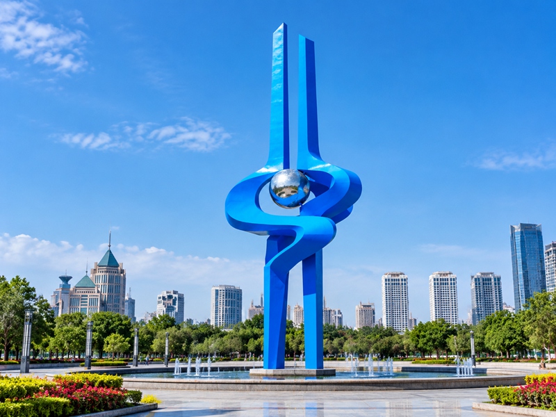 stainless steel spring sculpture
